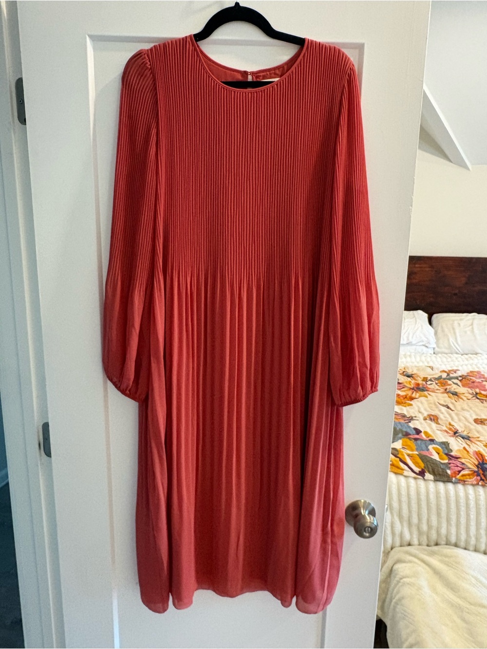 Large Aritzia Coral Pleated dress